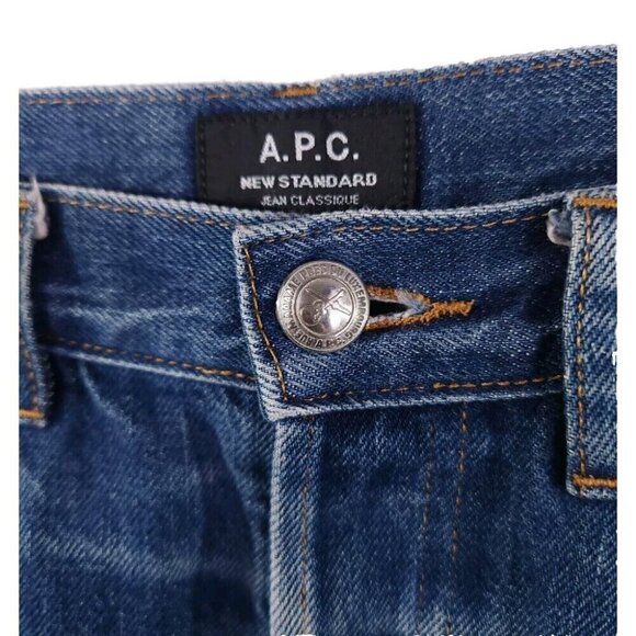 A.P.C. New Standard Japanese Slim Leg Denim Jeans 29 Mens Distressed - Picture 3 of 9